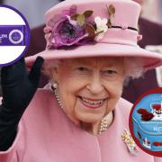 (Background) Queen Elizabeth II (PA) (Circles) Cadbury's limited edition Queen's Jubilee chocolate. Credit: Cadbury