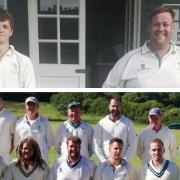 Cerne Valley are preparing for their season in County Division Three. Top left: Sam Downey and George Chubb. Bottom: Cerne Valley line up in 2021 Pictures: CVCC