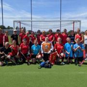 Weymouth Hockey Club ladies over-35 played the first match on their new pitch               Pictures: WEYMOUTH HC