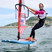 Queen’s Baton Relay at Portland. Tom Squires in Portland Harbour. 
Picture by Finnbarr Webster