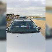A car drove on to the promenade near Preston. Picture: Weymouth and Portland Police