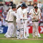 England's Mike Gatting, centre, is bowled out by Shane Warne's first delivery of the day at Old Trafford in the 1993 Ashes series. Picture: PA