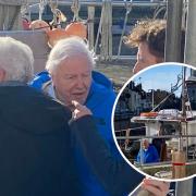 Sir David Attenborough at Weymouth Harbour in 2022