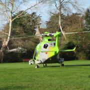 Air Ambulance in Telford Close Park earlier this morning  Picture: Jonathan Hillier