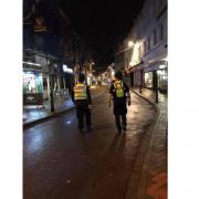 Police on patrol in Weymouth after a previous young farmer's convention