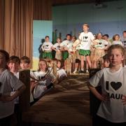 The pupils at Sunninghill Prep in Dorchester performing the musical Moana Jr