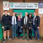 Surcouf family from left: George Foot, grandson and first XV vice-captain, Josh Foot, grandson, Sandie Surcouf, Lloyd Surcouf, Sher Foot, daughter, Tony Foot, club chairman and son-in-law