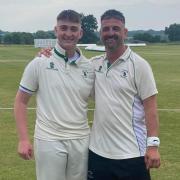 Regan Norman, left, scored 108 for his maiden century in a 190-run stand with father Ryan, who hit 87