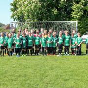 Maiden Newton Youth FC players with one of the new goals