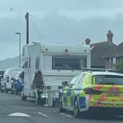A MAN reportedly fled from a two-car collision in Weymouth with an 'injury to their head' which led to a major police response.