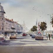 Watercolour of Weymouth Esplanade by Duncan Park