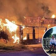 The Hallett family (inset) have been supported by the community after their home is lost to a fire.