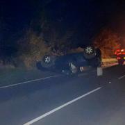 A car was seen overturned on the A353 in Osmington