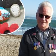 David Wolstencroft is upset that the pebble he painted to honour fallen soldiers has gone missing