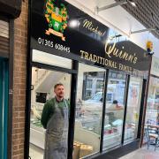Owner Michael Quinn outside his butchers in Dorchester