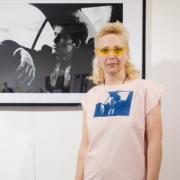 Jennifer Forward-Hayter at her exhibition in Australia