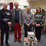 From left to right - Angus Campbell Lord-Lieutenant of Dorset, David Birley, Ian Bartle, and Felicity Griffiths
