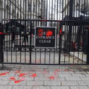 Dorset couple arrested after putting ‘bloody handprints’ on Downing Street gate
