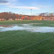 St Mary's Field has become waterlogged after Storm Henk