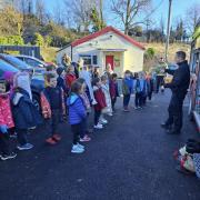 School children from Cheselbourne were given a talk about fire safety following a recent fire in the village