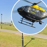 Helicopter using a search light was spotted over Poundbury last night