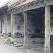 The fire damage at the North Linneys section of Dorchester Market