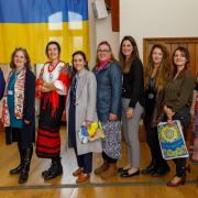 Community groups came together to show their support for Ukrainian refugees as the war with Russia enters its third year