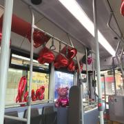 First Bus decorates vehicle with Valentine's Day decorations