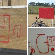 The graffiti was seen around areas to the Great Field in Poundbury