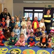 Octopus Class at St Andrew's CE Primary School in Weymouth all dressed up for World Book Day