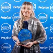 Johanna Moore picking up the PetPlan 2024 Practice Manager of the Year at the awards night in Manchester