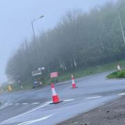 The A35 has been closed from Monkey's Jump Roundabout in Poundbury
