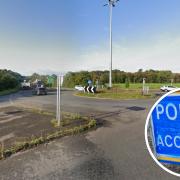 there are delays to traffic due to a collision near the Weirs Roundabout on the A37