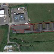 Ariel view of the former pigeon stud – the aviaries highlighted in red