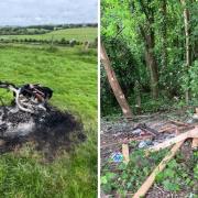 Incidents of fly tipping were reported, as was a burnt out motorbike