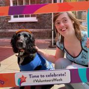 Volunteer Natalie and Dog at Volunteer Centre Dorset