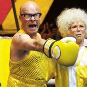 Harry Hill in action with co-star Julie Walters