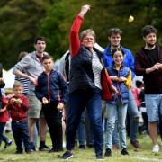 Dorset Knob Throwing Festival, Kingston Maurward, Dorchester, Visitors try to see how far they can throw the knob. PICTURE: FINNBARR WEBSTER.