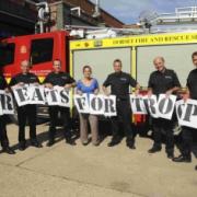 Weymouth firefighters give their backing to the Treats for Troops campaign