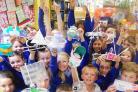 Members of London-based charity Global Ocean paid a visit to Southill Primary School to raise awareness of marine issues. They used recycled plastic to create art work