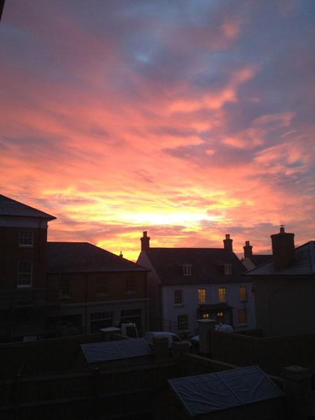 This is the sunrise in Poundbury. Photo taken by Echo reporter Miriam Phillips