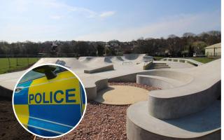Skatepark on The Marsh in Weymouth and police stock footage