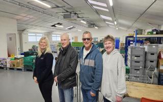 Left to Right. Claire Hoff (DJ Property), Andy White, Jean-Paul Dervley and Amanda Dervley all from Weymouth Foodbank.