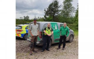 PC Brotherton & PCSO Donnison met with an employee and volunteer from Forestry England at Puddletown Forest
