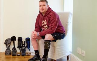 Help for Heroes ambassador and former army medic Tony Williams with a funded leg brace