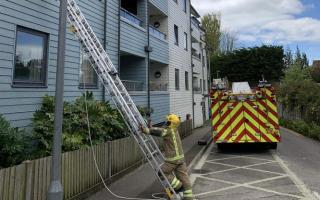 Dorchester Fire Station used a 10.5 meter ladder to get in and open the door