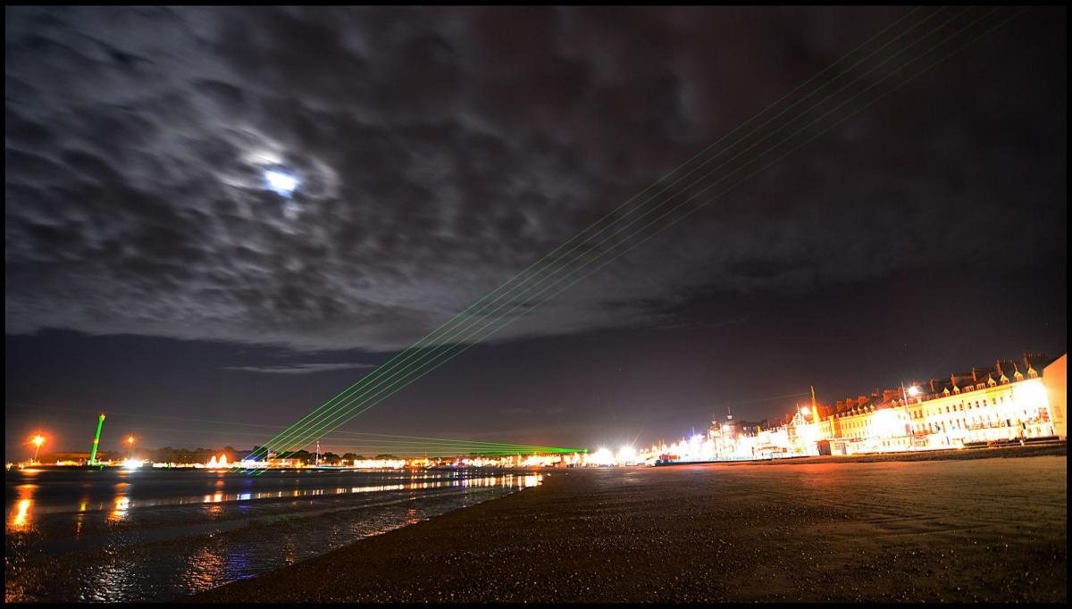 Weymouth Beach at night. Pic: BNPS