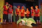 THE DEEPEST OF SLEEPS: The seven dwarves find Snow White asleep in the wood in Royal Manor Theatre's traditional family pantomime   												         Picture: JOHN GURD JG1250
