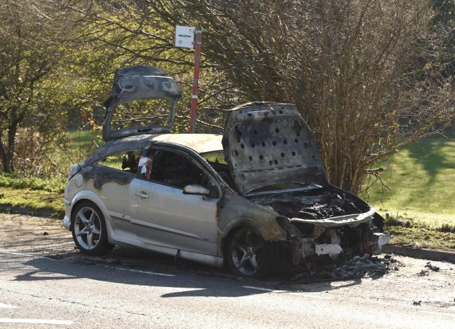 UPDATED: Firefighters extinguish car fire near Dorchester
