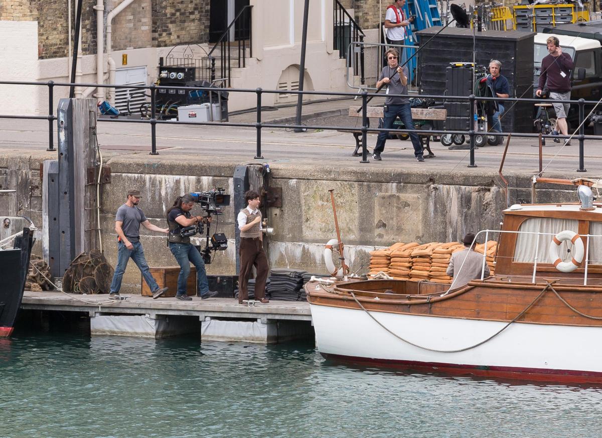 Mark Rylance and Christopher Nolan filming Dunkirk in Weymouth. Pictures: Stephen Jones